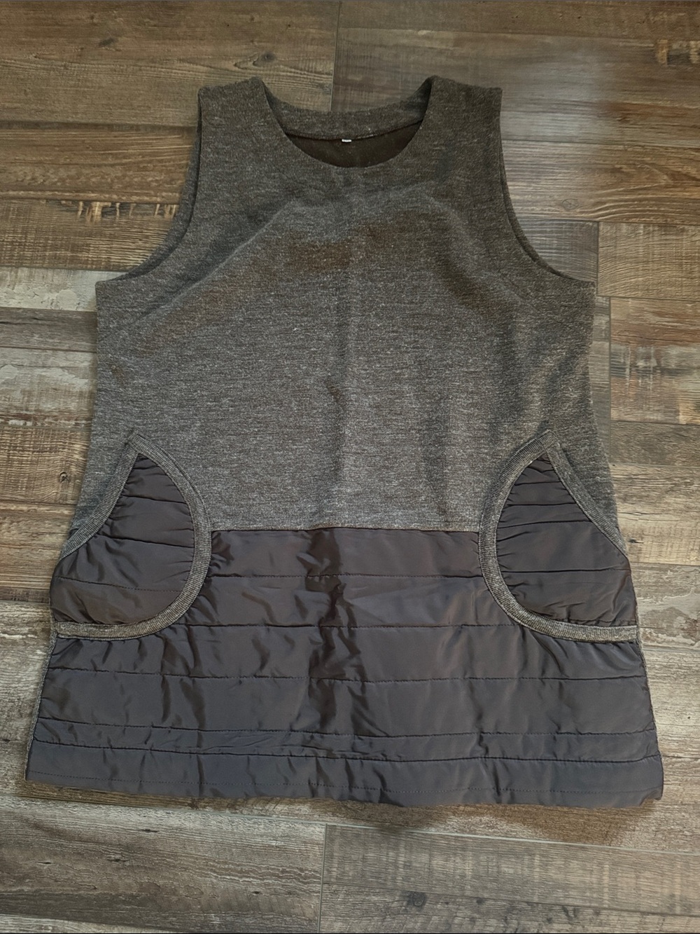 Brown Quilted Pocket top XXL